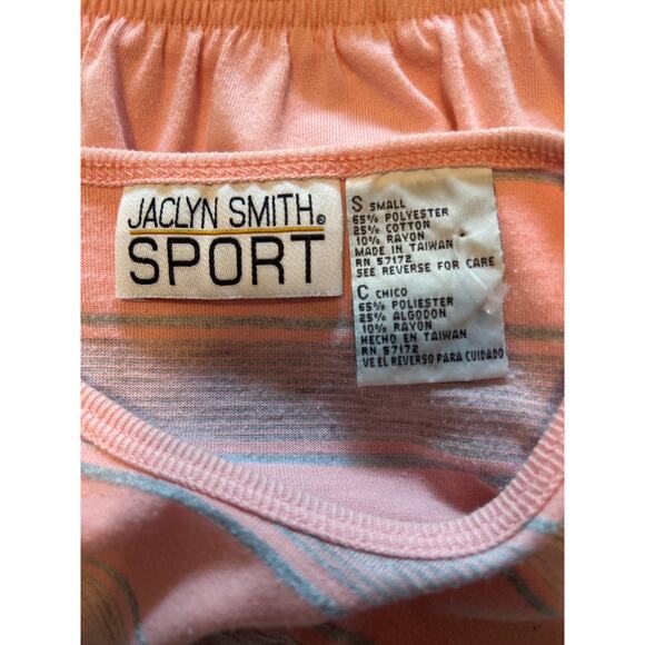 VGUC Vintage Jaclyn Smith Sport 2 Piece Lounge Set Pants/Top Peach Size Small - Picture 3 of 5